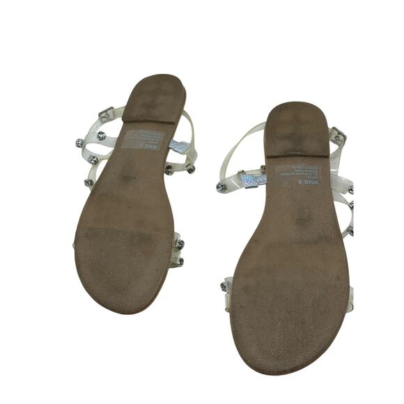 Dolce Vita Gilden Clear Rhinestone Silver Tone Flat Sandals Size 8 - Picture 3 of 11